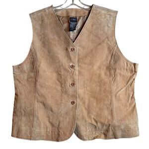 Vtg Outbrook Leather Vest Women Sz XL 16/18 100% Leather Biker Western Deadstock